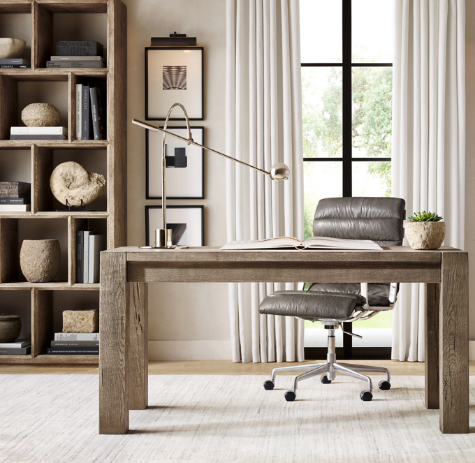 Reclaimed Russian Oak Beveled Edge Shelving | RH