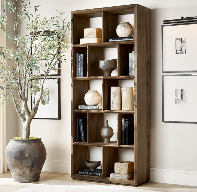 Reclaimed Russian Oak Beveled Edge Shelving | RH
