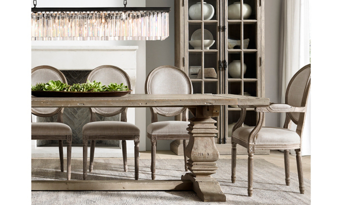 Shop Salvaged Wood Trestle Dining Table - Grey