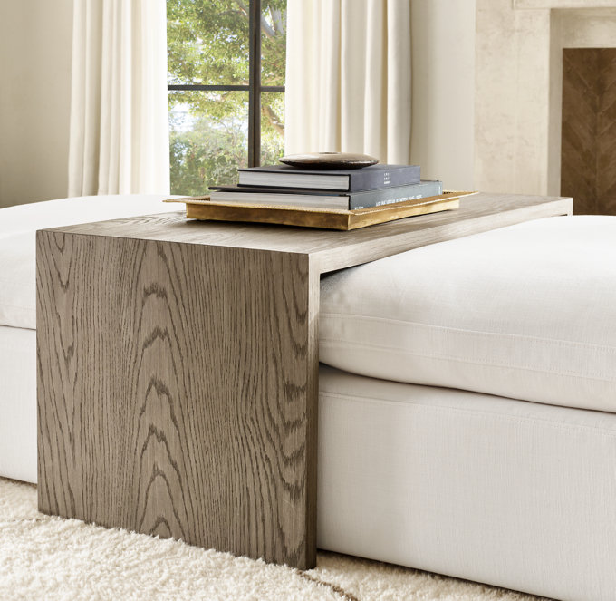 Restoration hardware store ottoman coffee table