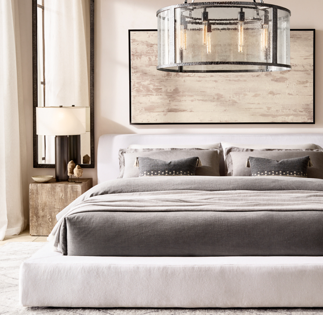 restoration hardware linen bed