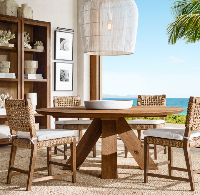 Oak Brule Round Dining Table RH