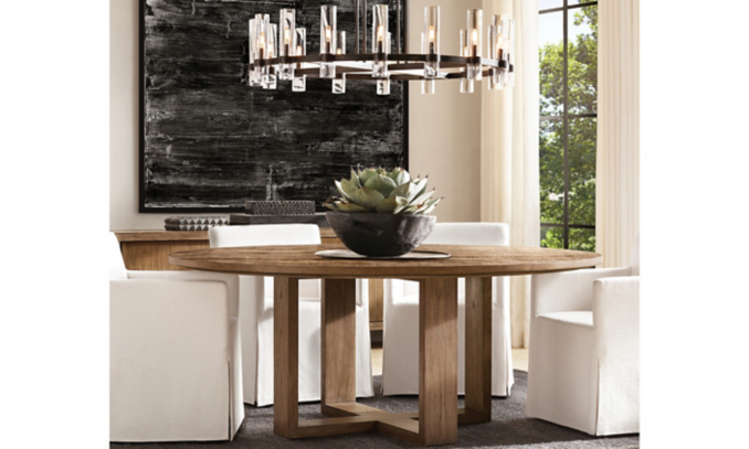 shop Wyeth Bamboo Grey Round Cross Leg Round Dining