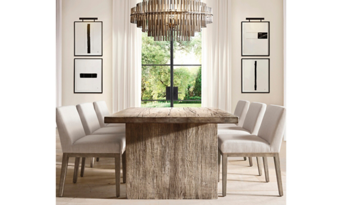 shop Russian Oak Grey Plank Rectangular Dining