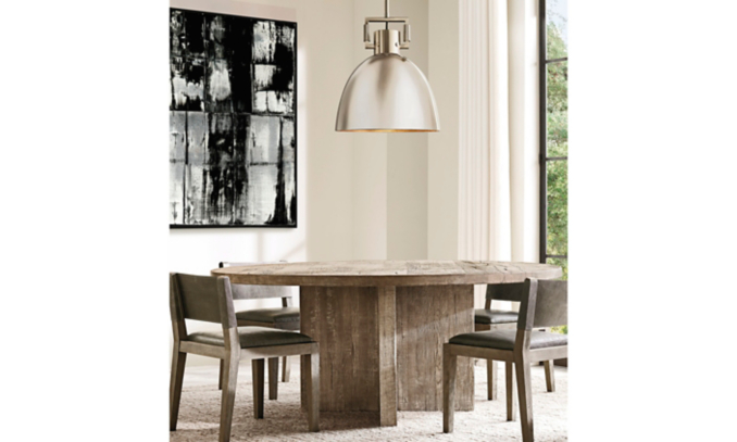 shop Russian Oak Grey Plank Round Dining