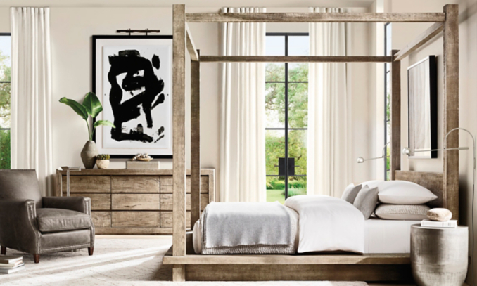 shop Russian Grey Oak Canopy Bed