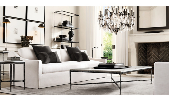 shop Thaddeus Iron Marble and Lee Sofa Living