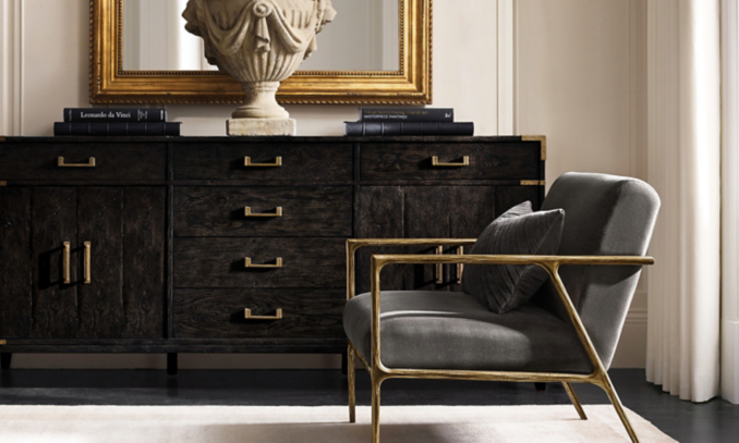 shop Thaddeus Brass Chair Campaign Sideboard