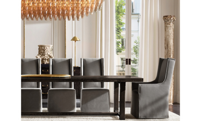 shop Campaign Black and T Brace Rectangular Dining