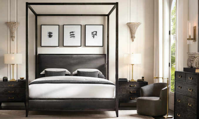 shop Campaign Black Canopy Bedroom