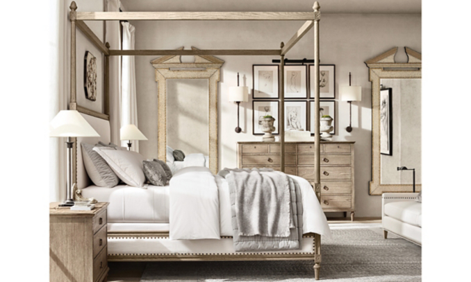 shop Maison Grey Oak Canopy Bedroom
