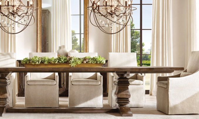 shop Brown Salvaged Trestle Rect Dining