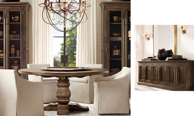 shop Salvaged Trestle Brown Round Dining Smerge