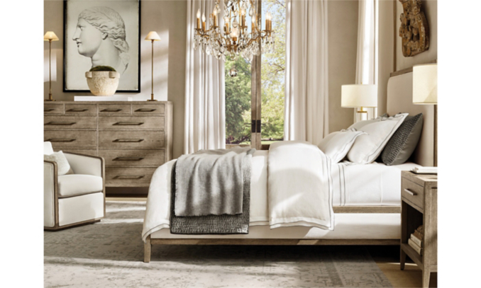 shop French Contemporary Grey Bed