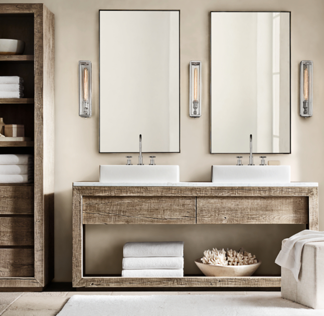 Metal Floating Leaner Mirror