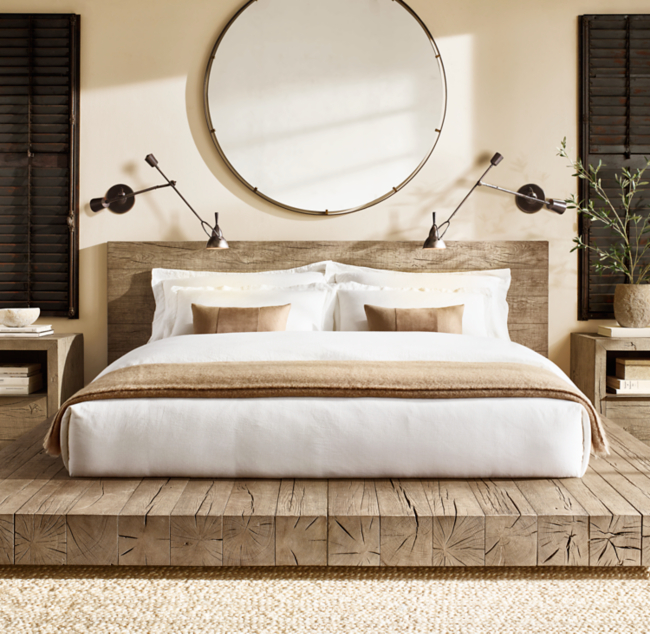 Aspen French Oak Platform Bed