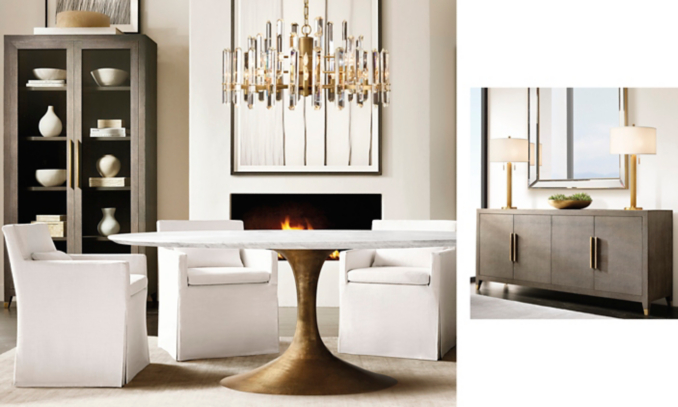 shop Graydon Grey/Brass Dining Smerge