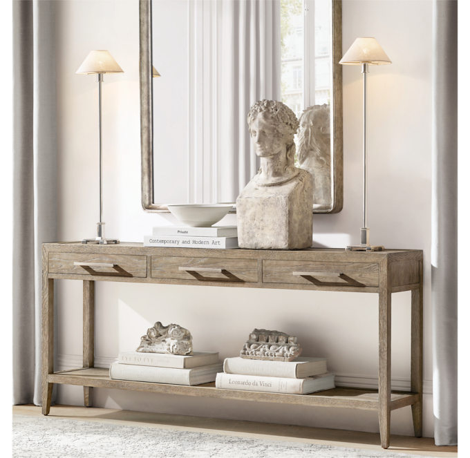 French Contemporary 3 Drawer Console Table