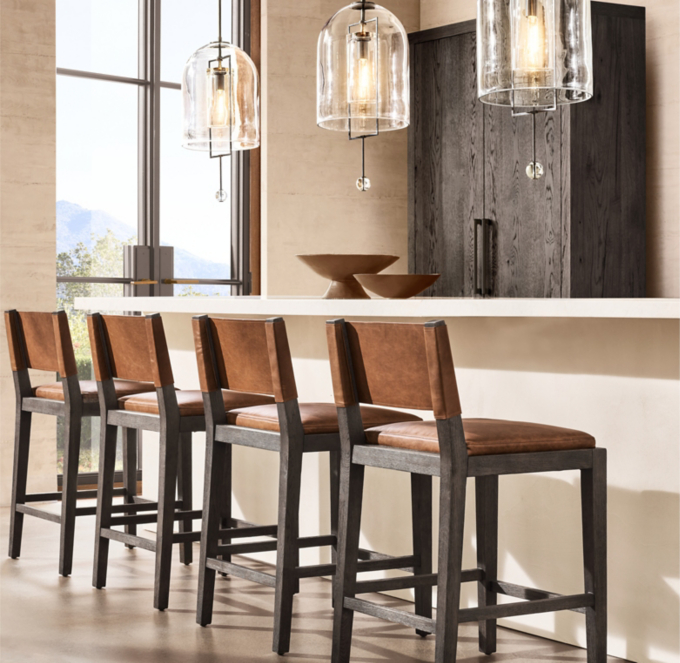 Rh bar stools leather new arrivals