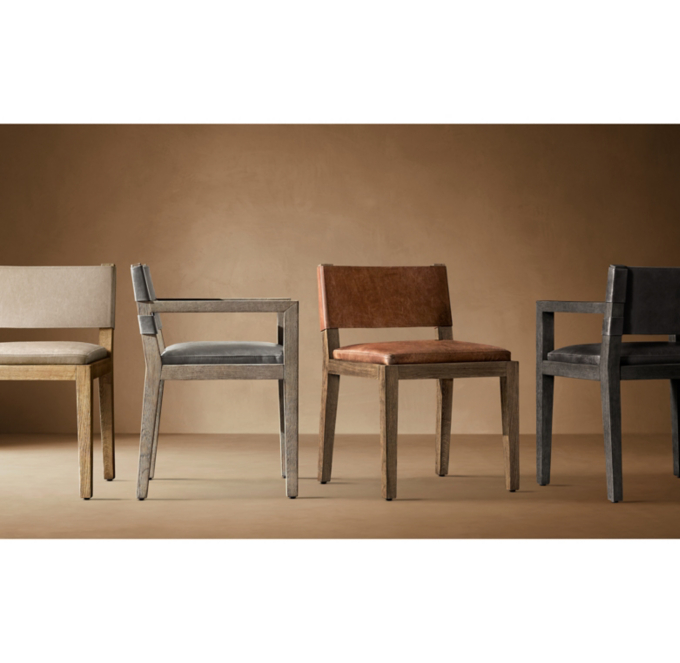 Restoration hardware leather online dining chairs