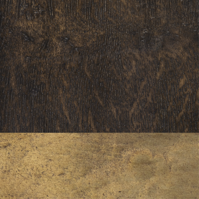 Waxed Brown Oak/ Brass 