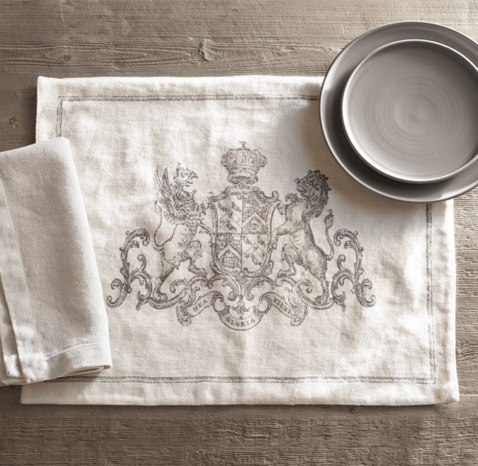 Wentworth Crest Linen Placemats (Set of 4)