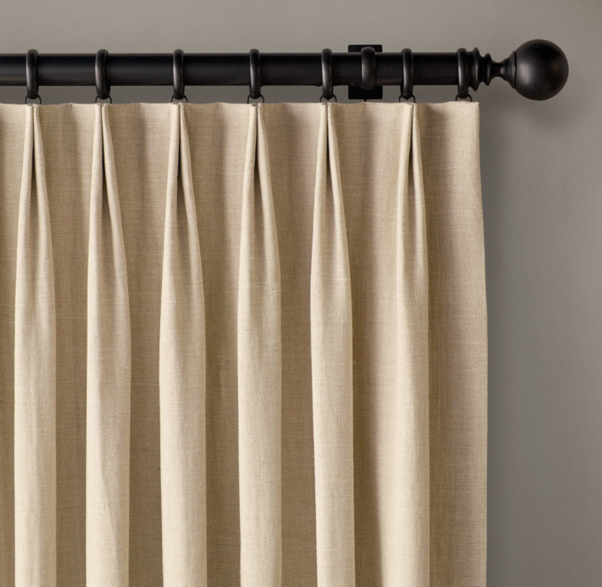 Custom Belgian Textured Linen 2-Fold Tailored-Pleat ...