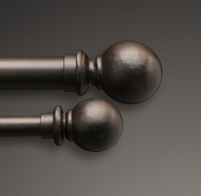Front view of Cast Iron Ball Finials (Set Of 2) - Vintage Bronze 
