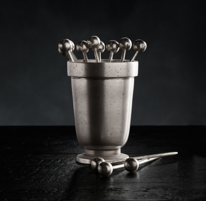 Vintage Hotel Cocktail Picks & Holder