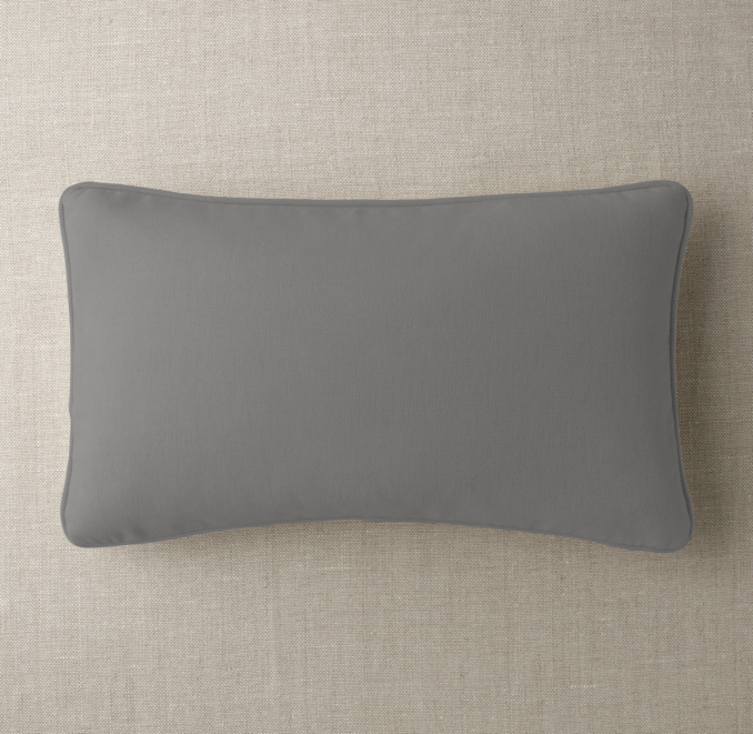 Custom Brushed Linen Cotton Piped Lumbar Pillow Cover