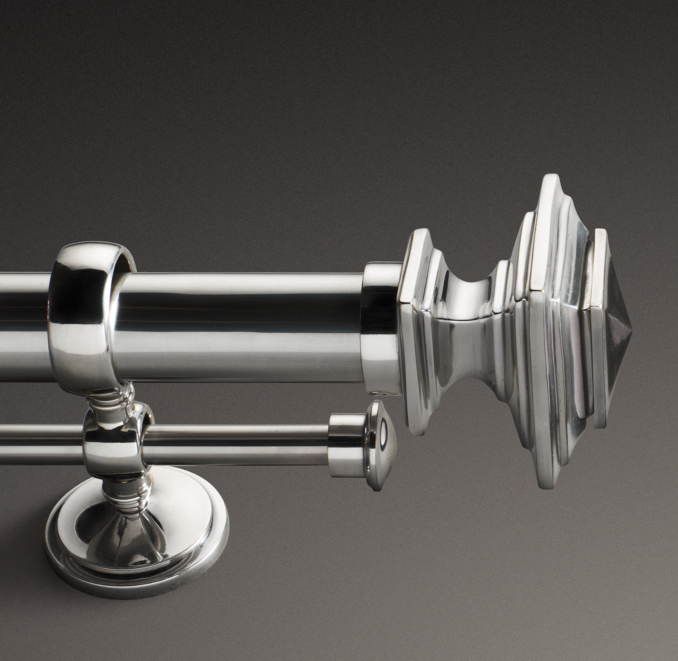 Custom Estate Rod with Metal Square Finials