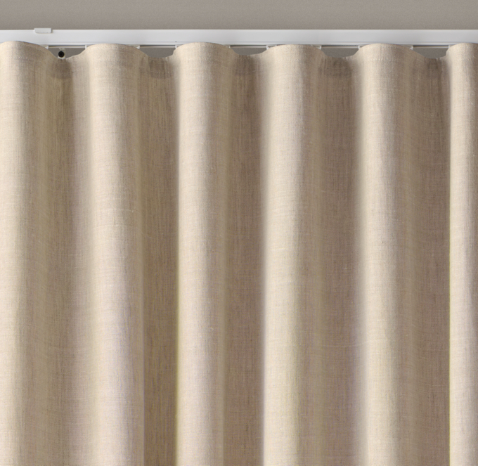 Custom Belgian Opaque Linen Ripple-Fold Drapery