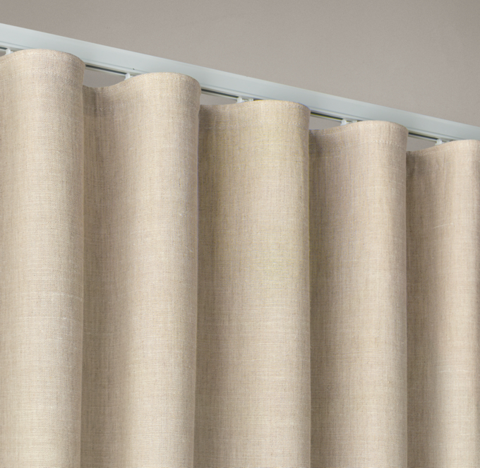 Custom Belgian Opaque Linen Ripple-Fold Drapery