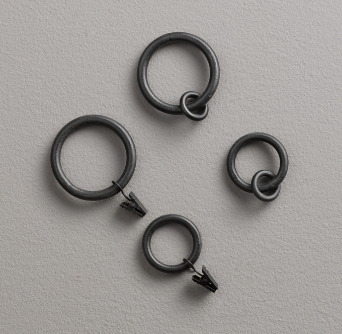 Cast Iron Drapery Rings Set Of 7 Iron