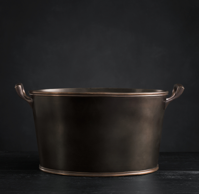 Front view of Vintage Hotel Small Oval Beverage Bucket 