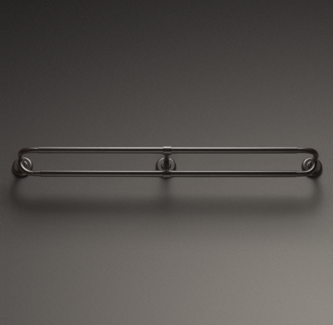 Front view of Cast Iron Double Hotel Rod - Iron 
