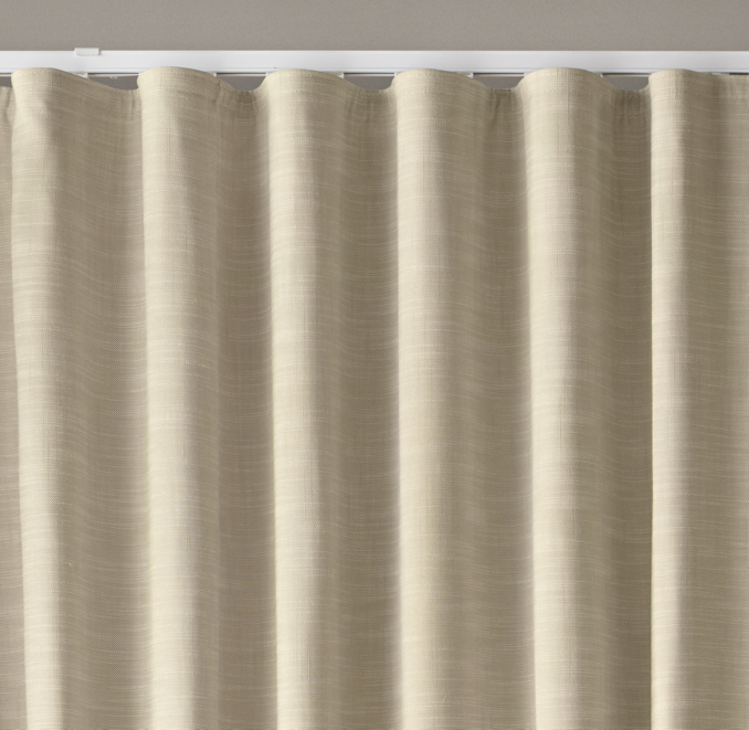 Custom Perennials® Performance Classic Linen Weave Ripple-Fold Drapery | RH