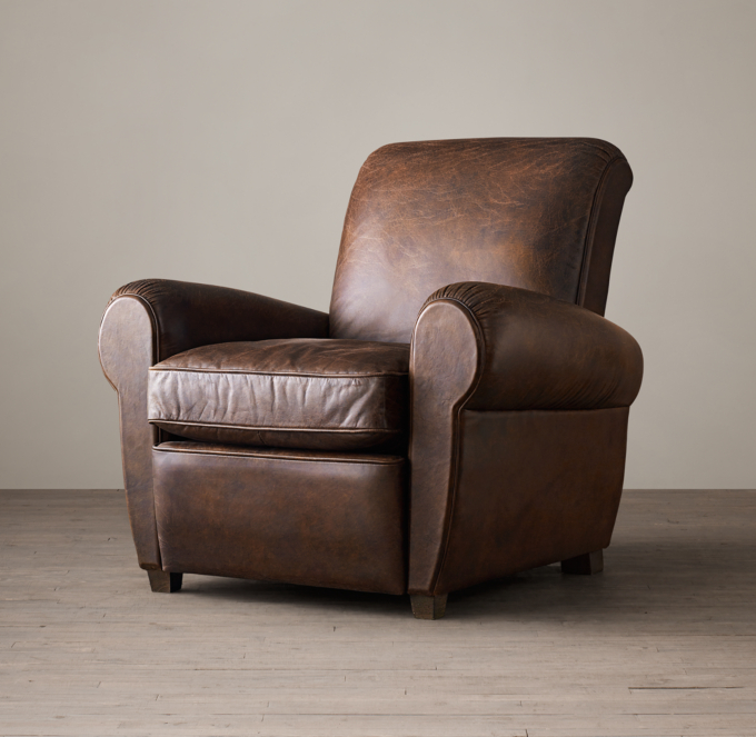 1920s Parisian Leather Club Recliner