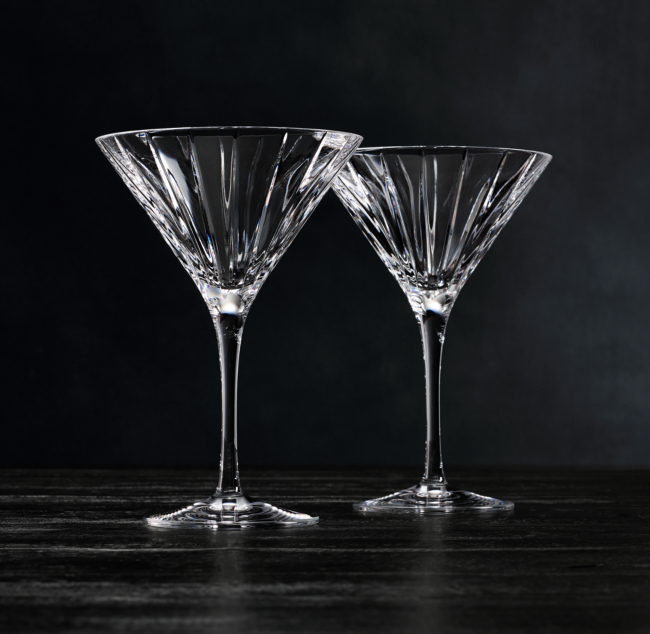 Frosted LED Martini Glass with Classy Black Base