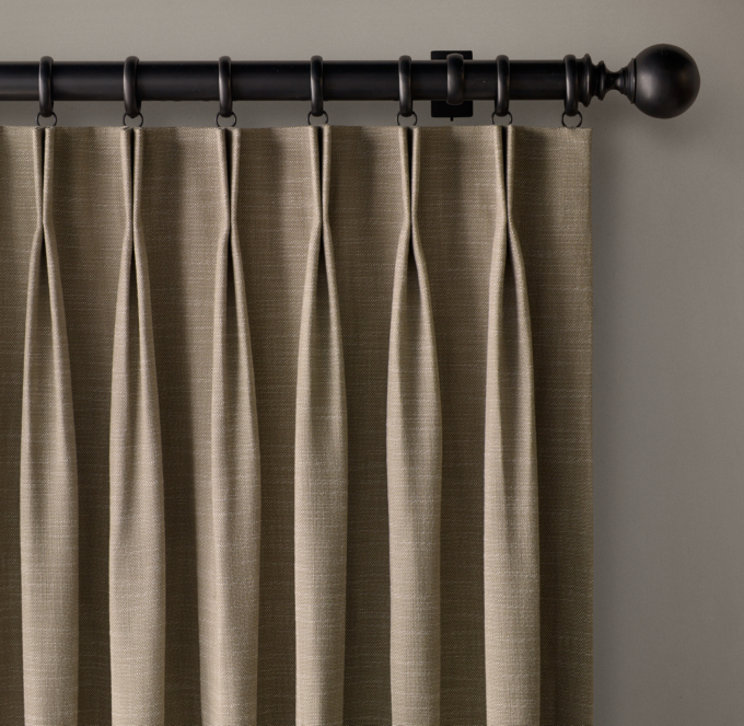 Custom Perennials® Performance Textured Linen Weave 2-fold French-pleat 