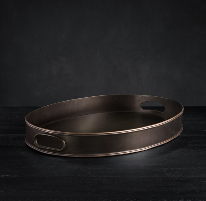 Vintage Hotel Medium Oval Tray With Handles