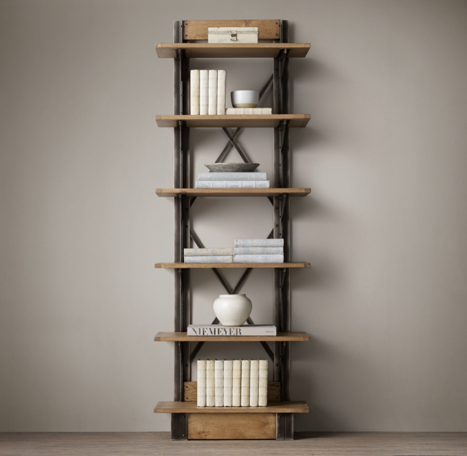 Oak & Iron CrossBrace Single Shelving