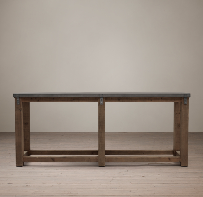Reclaimed Wood & Zinc Top 80" Console Table