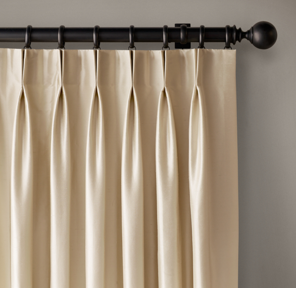 Custom Thai Silk Solid 2 Fold French Pleat Drapery Select Colors