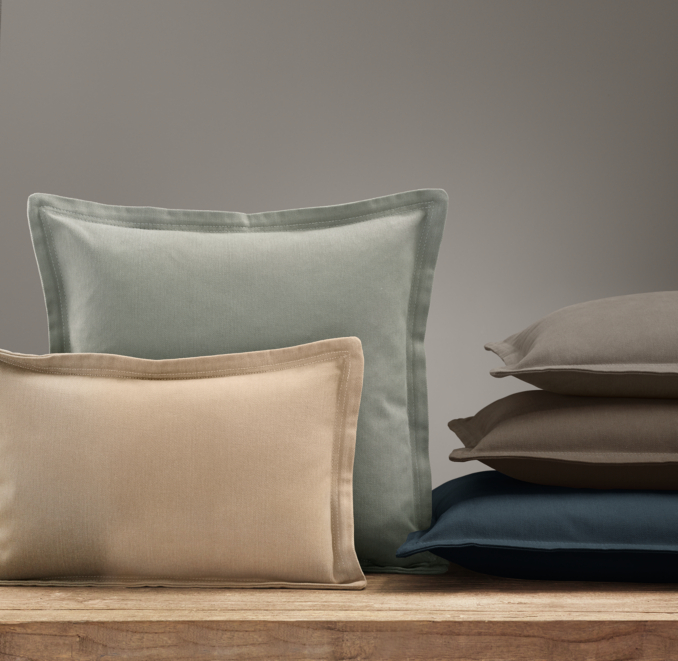 Custom Brushed Cotton Twill Flanged Pillow Cover