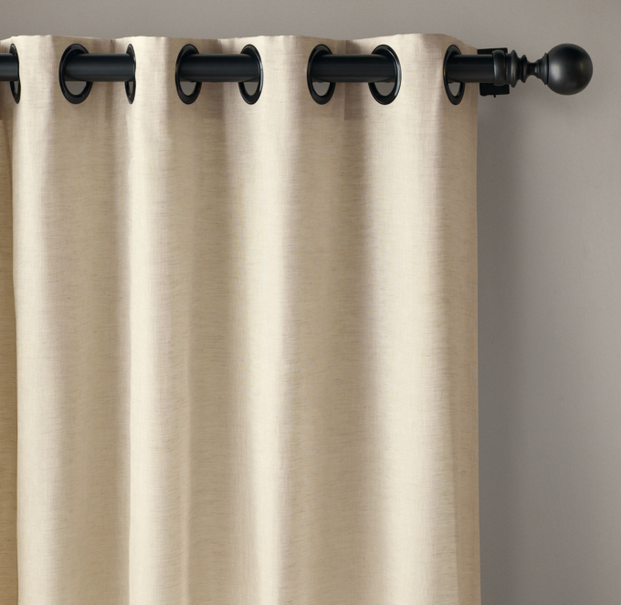 Custom Belgian Sheer Linen Grommet Drapery