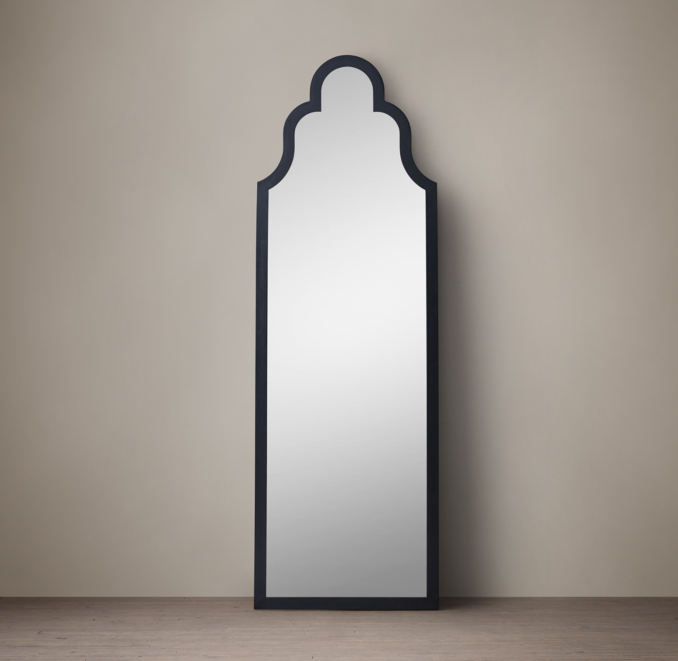 Dutch Baroque Leaner Mirror Black 30"W X 92"H