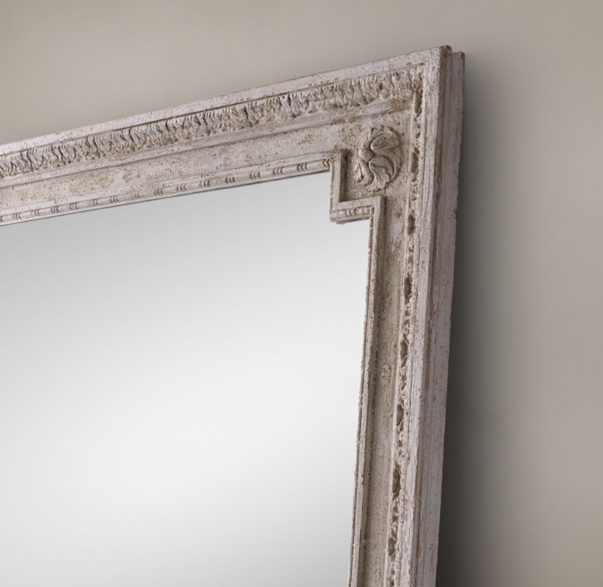 Louis XVI Beaded Leaner Mirror Taupe