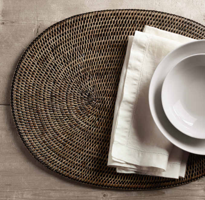 Handwoven Rattan Oval Placemat (Set Of 2)