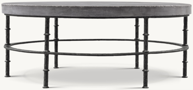 Front view of Rowen Bluestone Round Coffee Table 